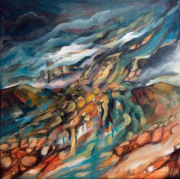 Storm on the Horizon - 20 x 20cm oil on canvas